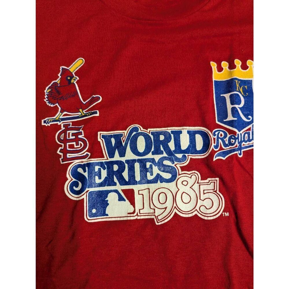 VTG 1985 World Series Baseball KC Royals St Louis Cardinals Shirt Men's Large - Picture 2 of 9